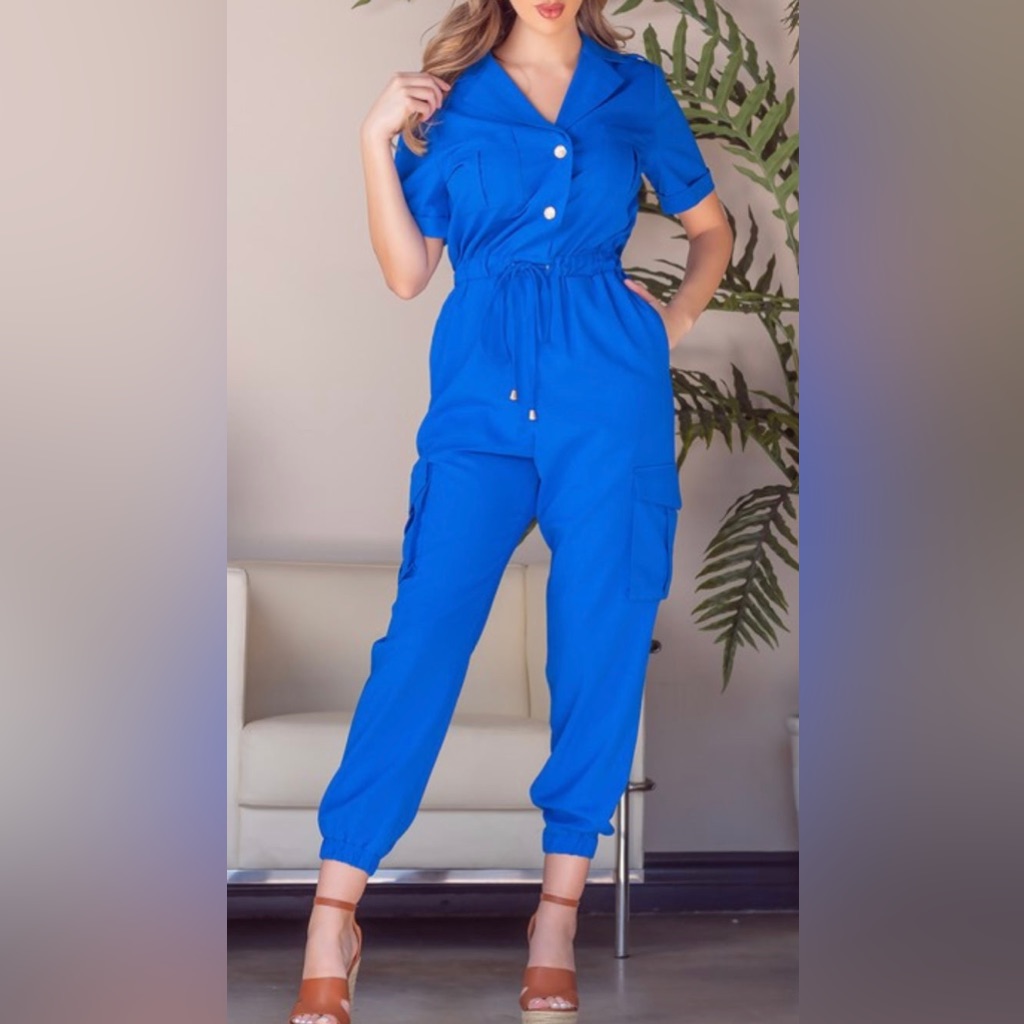 Preowned Blue Comfy Jumpsuit